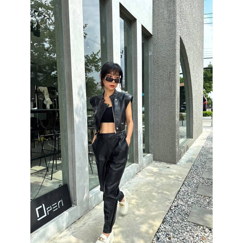 CHANI LEATHER SET (TOP+PANTS)