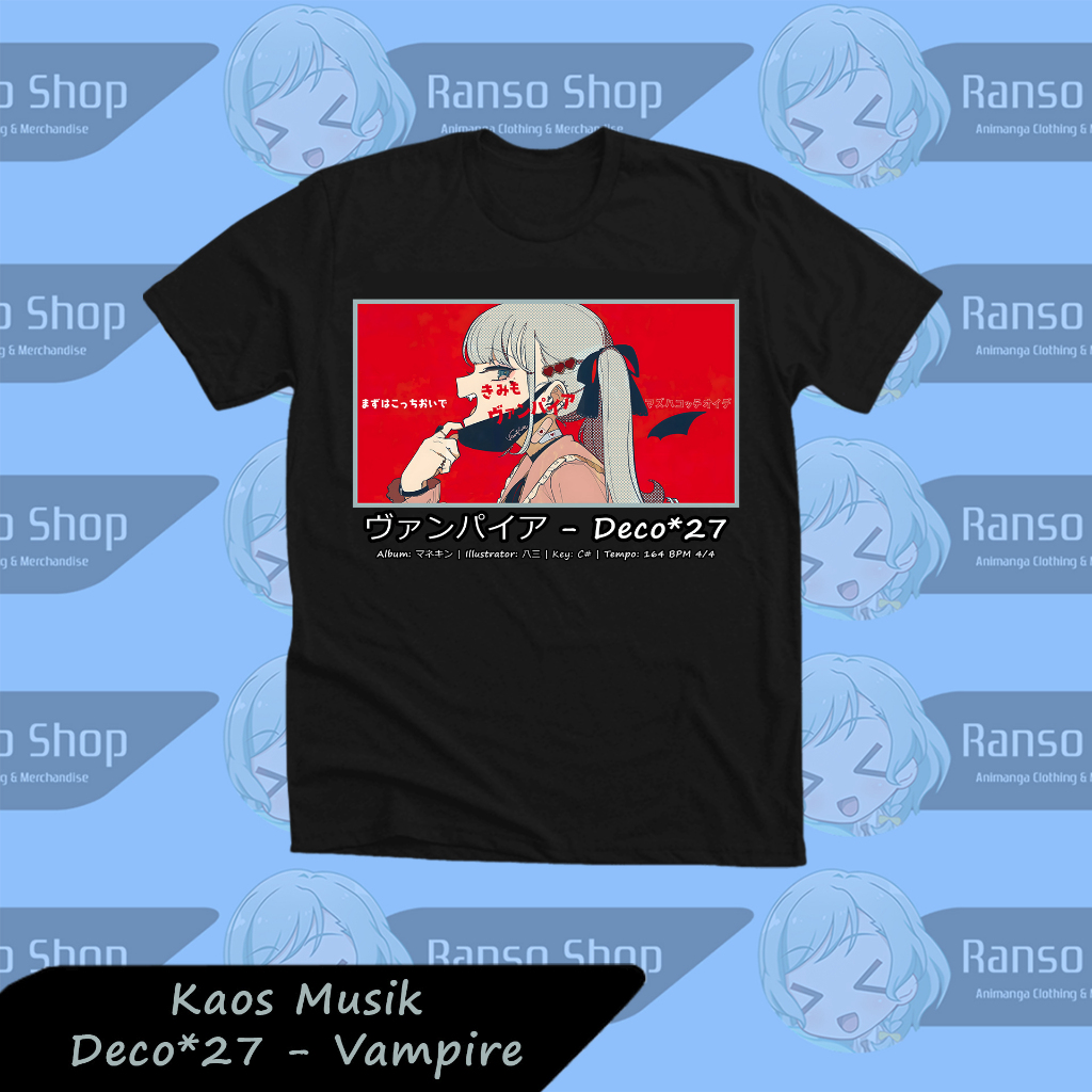 Ranso Baju Deco *27 Hatsune Miku - Vampire (Vocaloid ) เสื ้ อยืด Miku Hatsune เสื ้ อยืด Miku Music Distro อะนิเมะ Vocaloid ญี ่ ปุ ่ น DTF การพิมพ ์ หน ้ าจอ