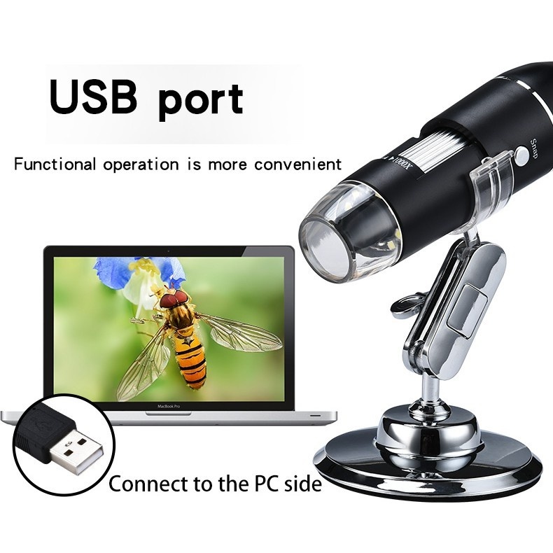 กล้องจุลทรรศน์ กล้องจุลทรรศน์ดิจิตอล 1600x USB ซูมได้ กล้องตาข้างเดียว กล้องขยายอิเล็กทรอนิกส์ กล้องเอนโดสโคป