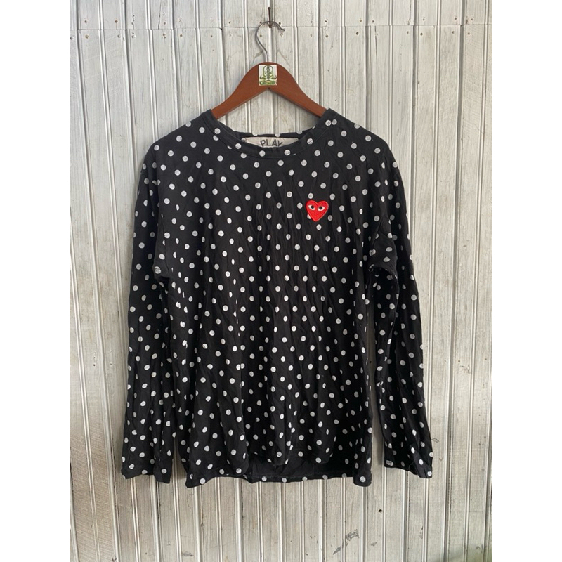 Play Come Des Garcons Polkadot เสื้อยืดแขนยาว