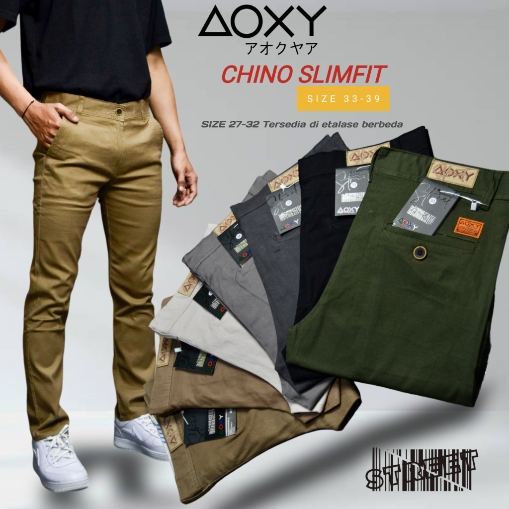 Katun Aoxy Long Chino Pants / SLIMFIT / กางเกงผู้ชาย / กางเกงพรีเมี่ยม / ชิโน / กางเกงผ้าฝ้าย / กางเ