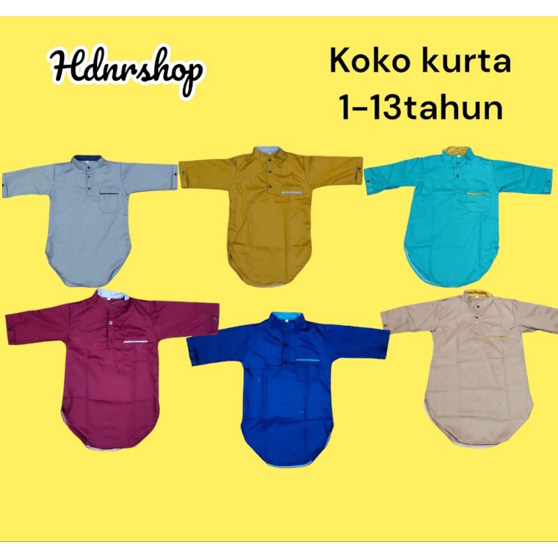 เสื้อท็อป Koko kurta สําหรับเด็กผู้ชายอายุ 1-12 ปี