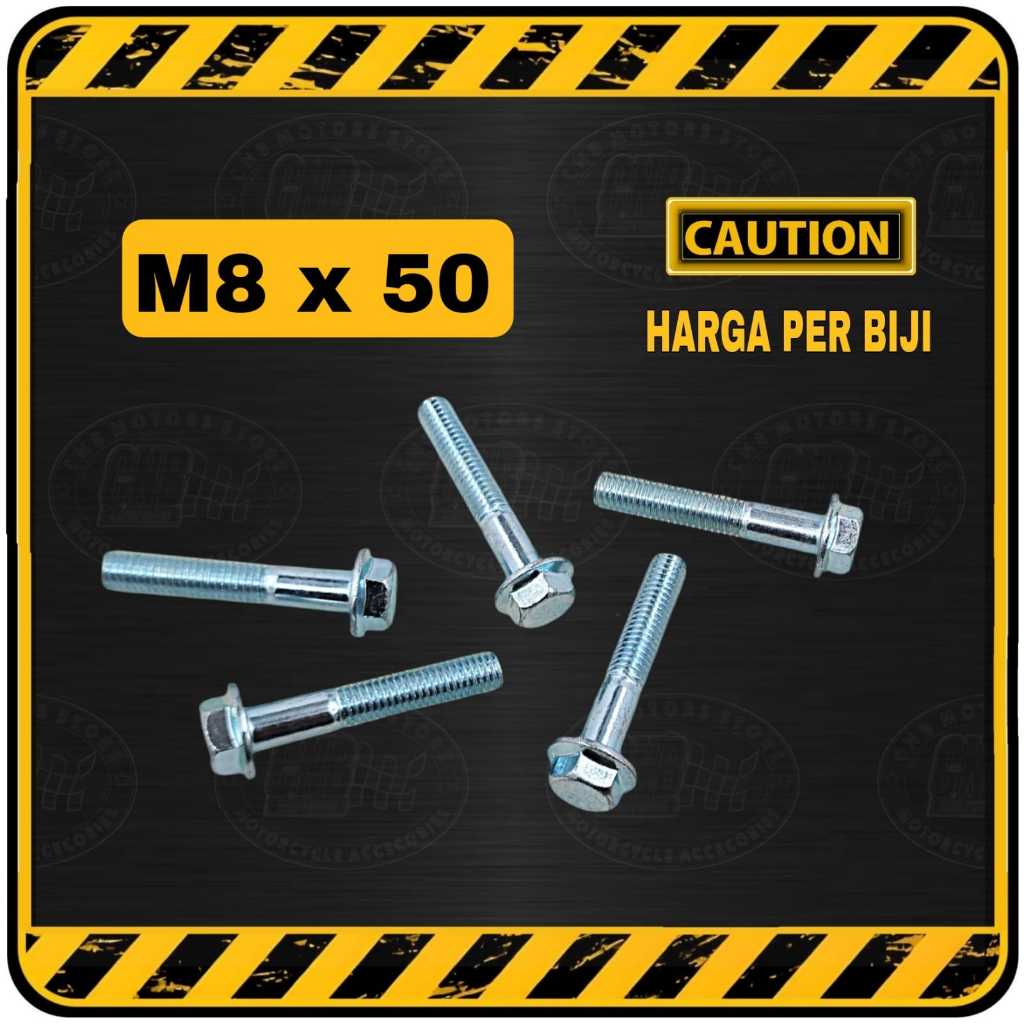 FLANGE BOLT M8 X 50 M8x50 KEY BOLT 12 LENGTH 50 MM 5 CM