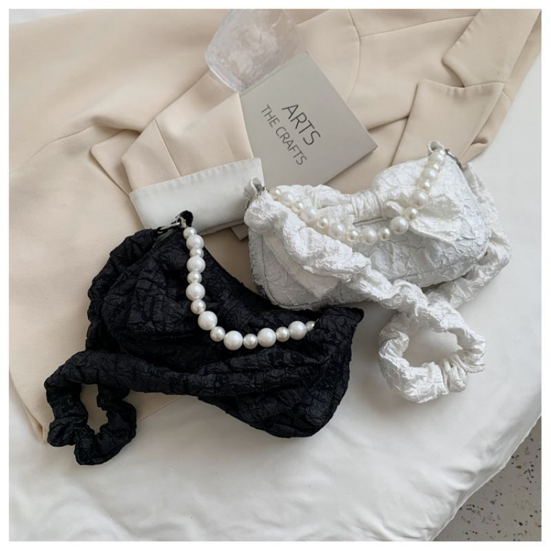 ฟรี PEARL RIBBON LACE SLING BAG / KOREAN RIBBON LACE SLING BAG / KOREAN RIBBON LACE PARTY BAG