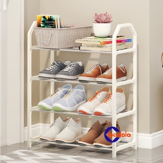 Rak sepatu 4 susun putih tempat sepatu sandal portable rak sandal serbaguna