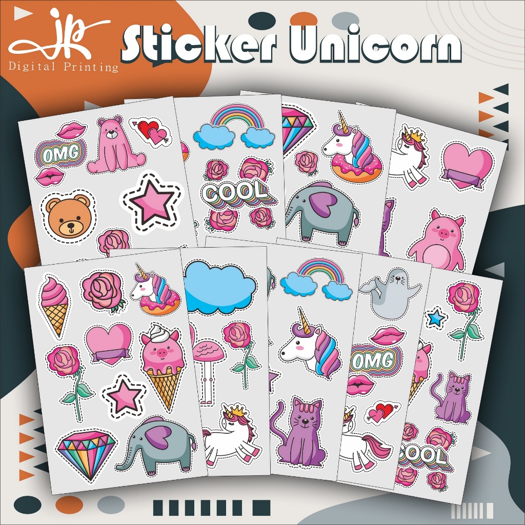 Hp Cute Unicorn Pony Stickers สติ๊กเกอร์น่ารัก แล็ปท็อป โทรศัพท์มือถือ Journal สติ๊กเกอร์กันน้ํา JP 