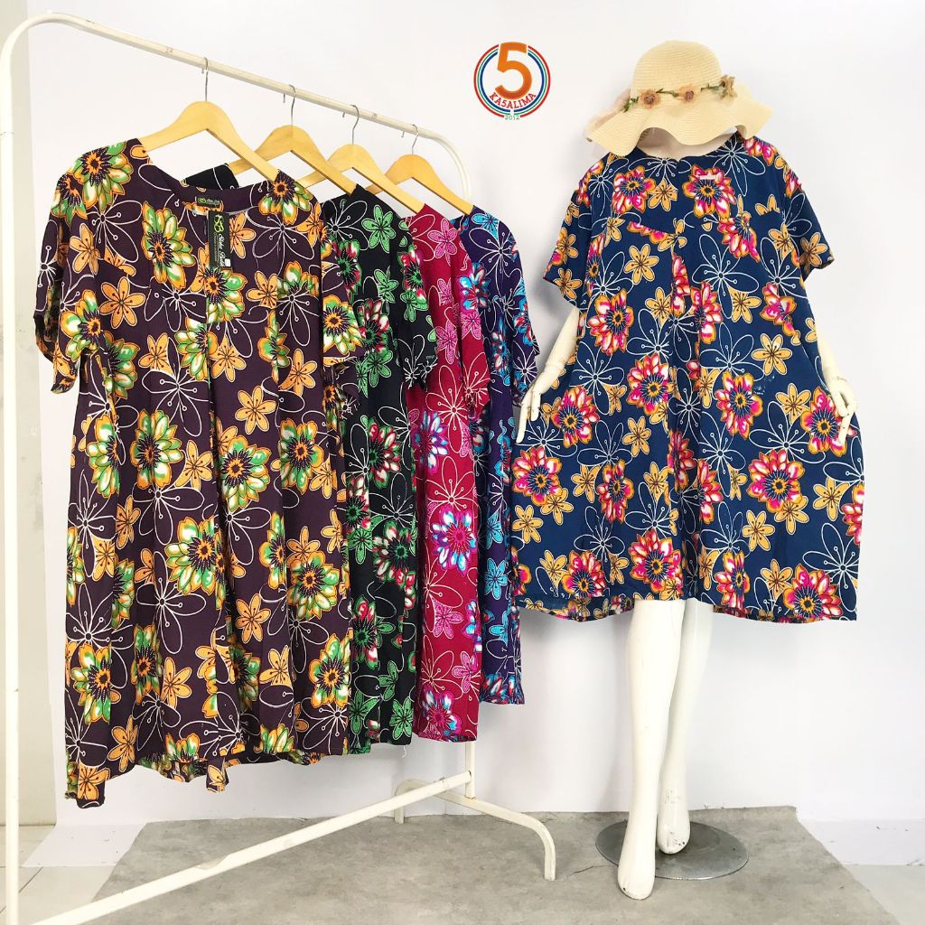 Daster DS Jumbo Sloakabatik Mayung Batik พิมพ์ LD 120 125 130 ซม. PB 100 ซม. BB Max กก. ขนาด XXL 3L 