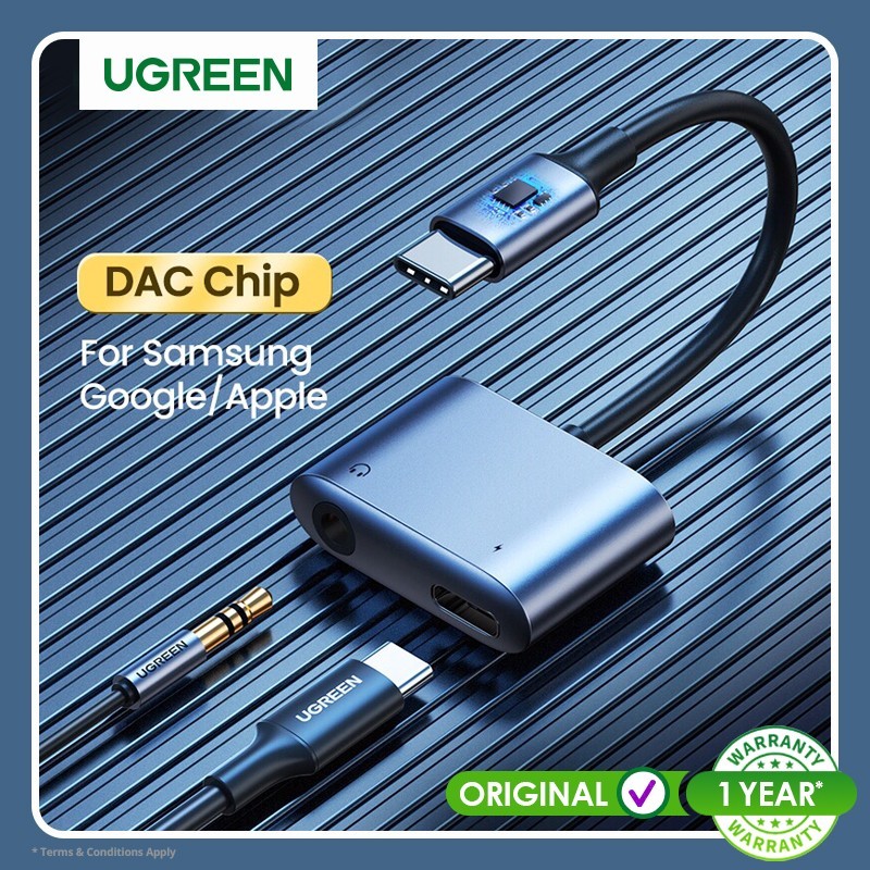 Ugreen การชาร์จเสียง Usb C ถึง 3.5 มม. 2in1 สําหรับ Samsung/ Ipd pro 60164