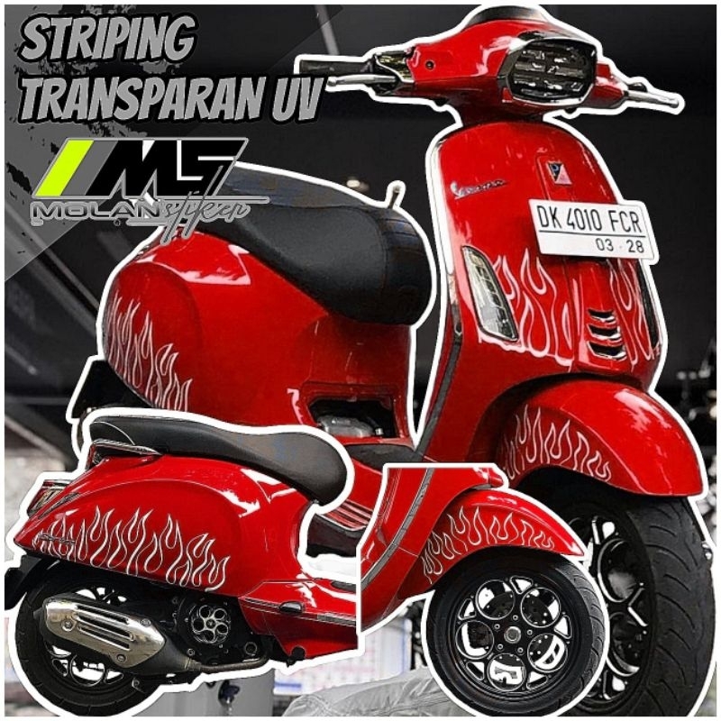 MERAH Decal สติกเกอร์ Striping Variations โปร่งใส Uv Vespa Sprint 150 Api & Vespa Primavera 150 Api 