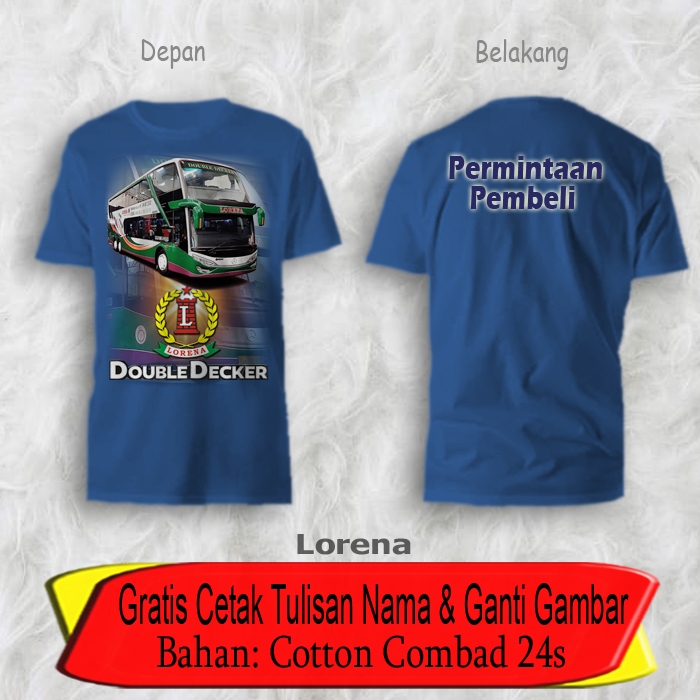 Lorena Double Decker Bus เสื้อยืดสําหรับเด็กและผู้ใหญ่ / Om Tellet Bus Mania Horn เสื้อ