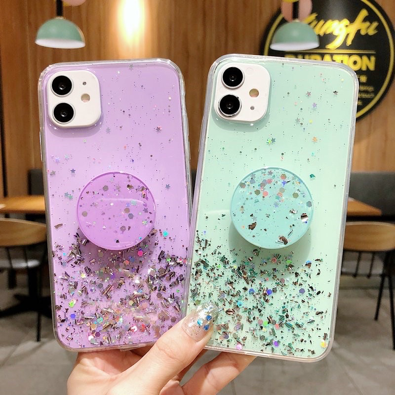 Samsung Galaxy M33 5G M34 5G M53 5G M54 5G เคส Glitter + Pop Socket