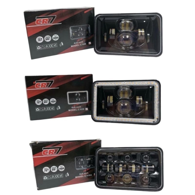 D4ymak3r ไฟหน้า Led Square 4X6 นิ้ว CR7 50 วัตต์ Rx king Pro Win GL