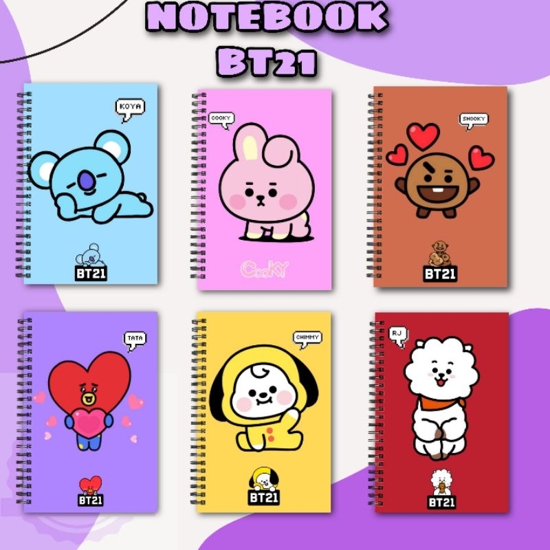 [Unaverse] สมุดโน้ตบุ๊ก A6 BT21 Cooky Tata Chimmy Koya BTS