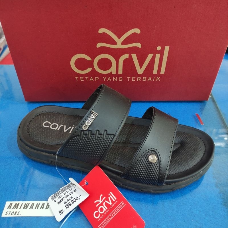 รองเท้าแตะ Carvil Waston 02 | รองเท้าแตะสไลด์สายรัดคู่ Carvil ของแท้ 100%