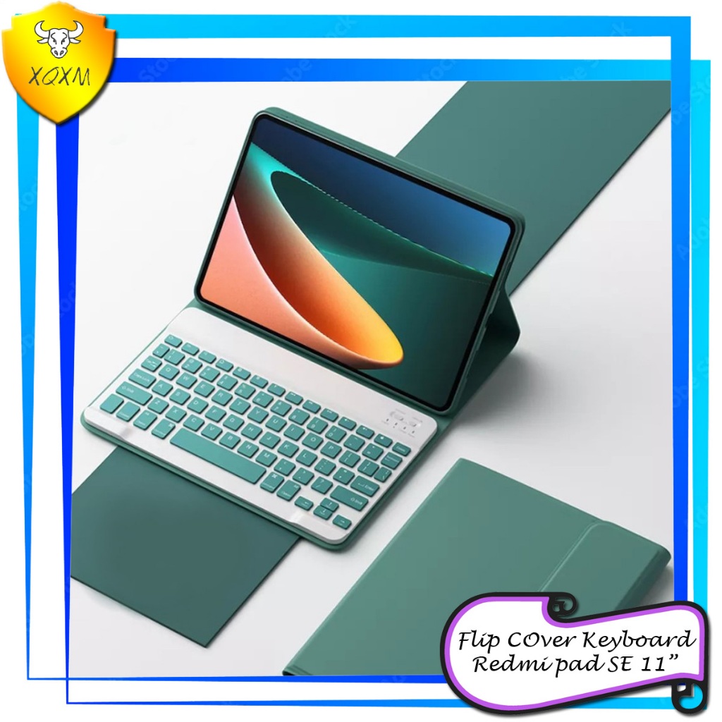 เคส Xiaomi Redmi Pad SE 11" Flip Book Cover Casing Keyboard Case Wireless PU Leather