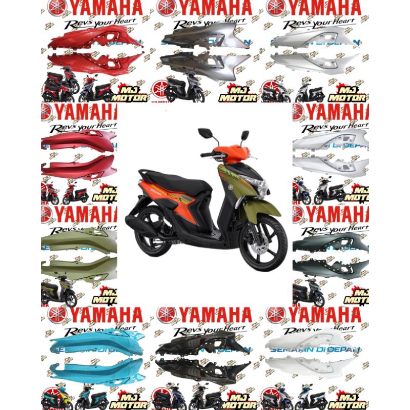 ฝาครอบร่างกายด้านหลัง MIO GEAR 125 RIGHT ซ้าย ORIGINAL YAMAHA B3W-F17211-00 B2W-F1711-00