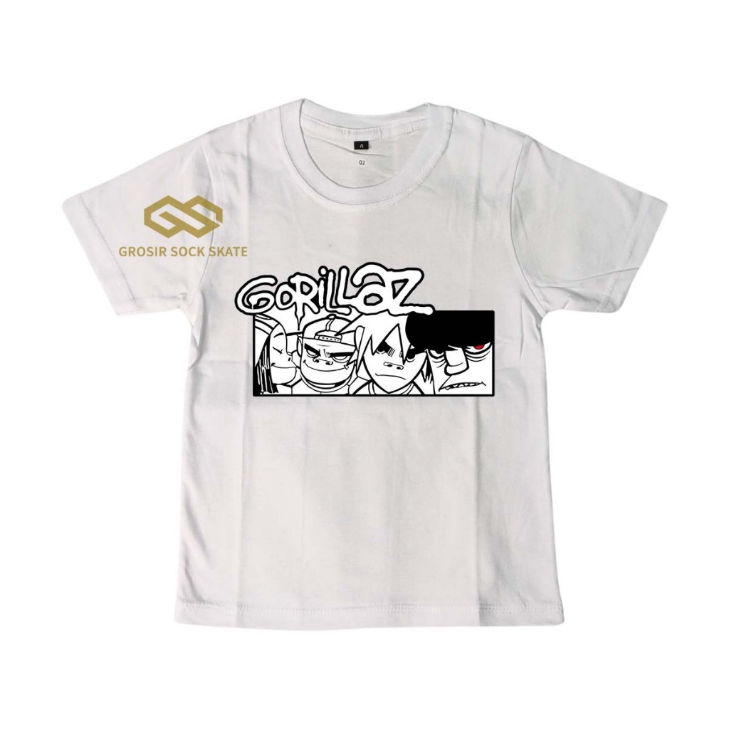 CHILDRENS BAND T-SHIRTS/WHITE GORILAZ MUSIC T-SHIRTS AGE 1-12 ปี