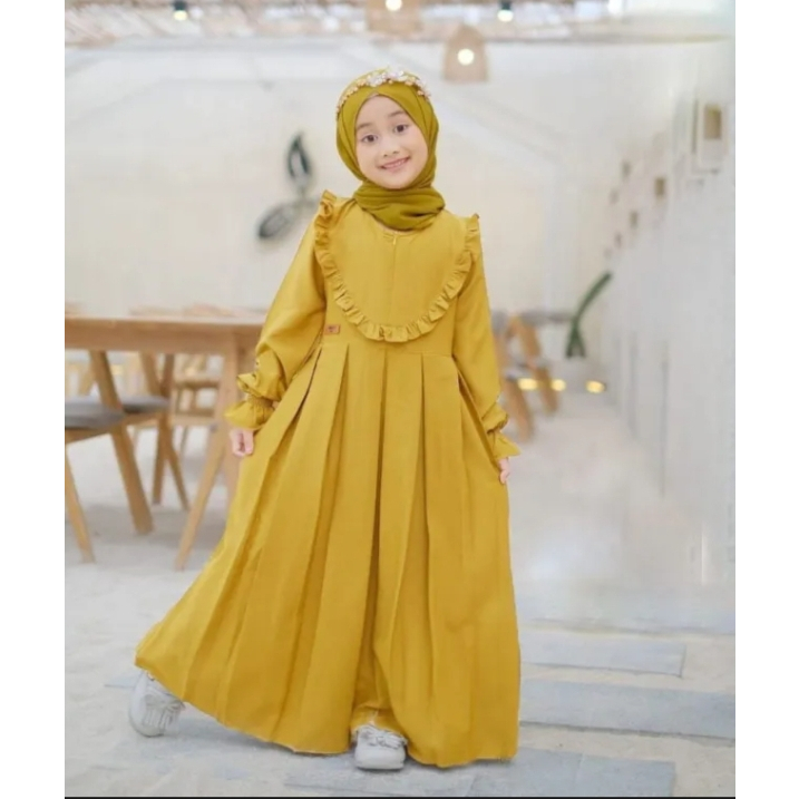 Safha Muslimah Viral Gamis สําหรับเด็กผู้หญิง || ชุดเดรสสําหรับเด็กอายุ 7-10 ปี