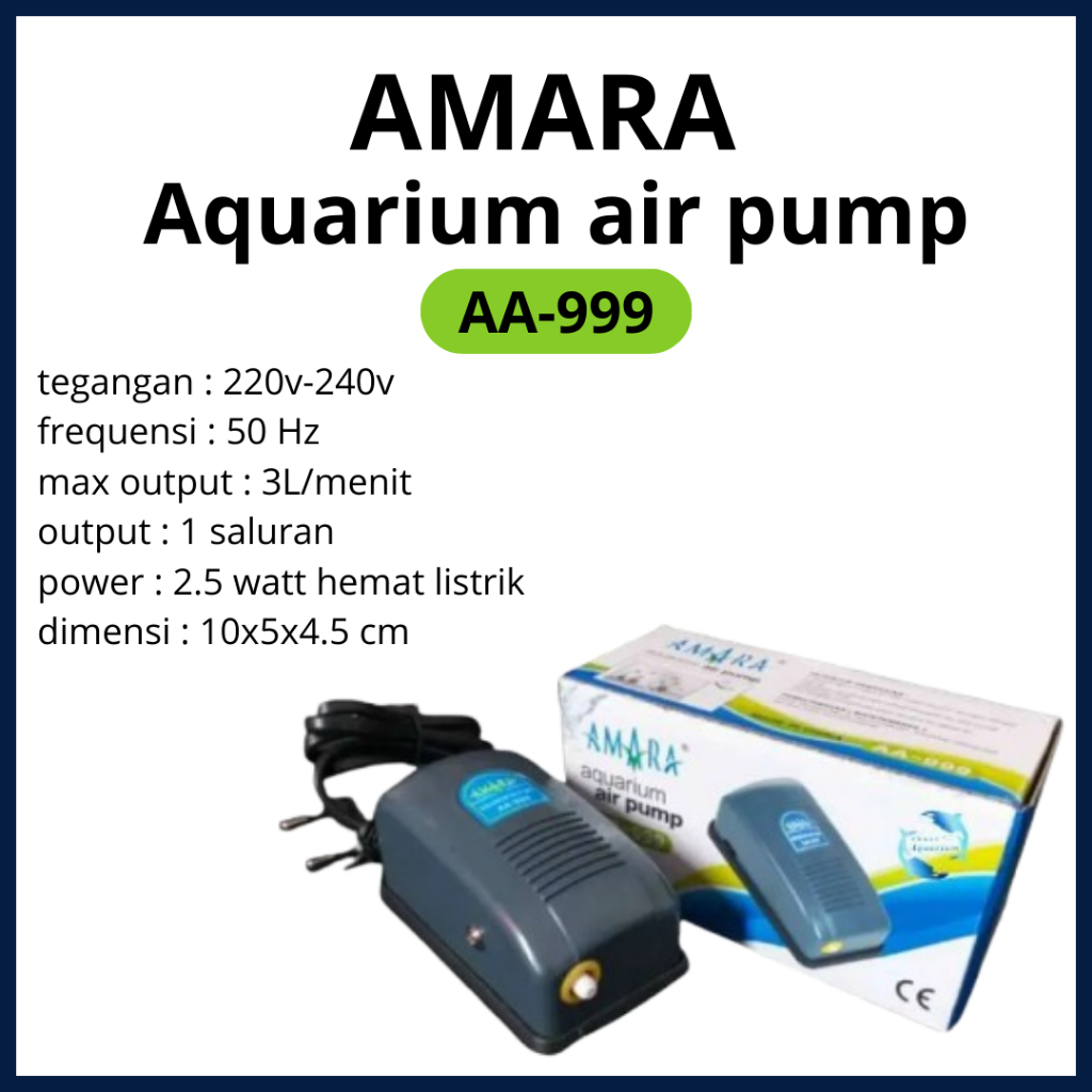 ปั๊มลม Amara AA-999 เครื่องเติมอากาศฟองอากาศตู้ปลา