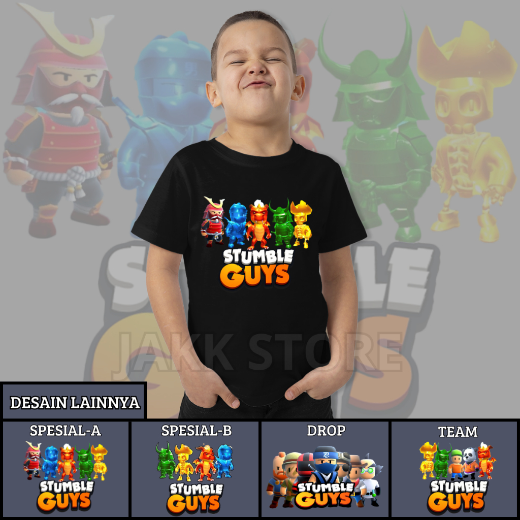 เสื้อยืด Cool STUMBLE GUYS Boys Distro อายุ 3 4 5 6 7 8 9 10 11 12 ปี