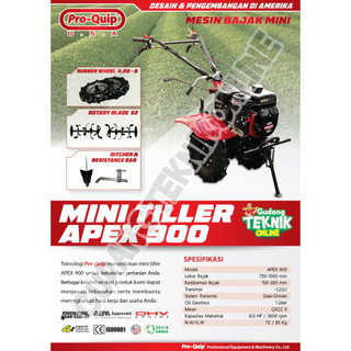 Mesin Bajak Mini Sawah PROQUIP APEX900 / Mini Tiller CultivatorPembajak Sawah Kering Basah APEX 900 PRO QUIP