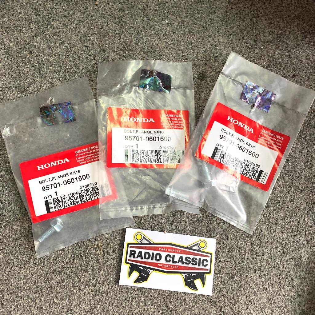 สลักเกลียวพัดลมแม่เหล็ก (Bet Flange 6UNT16) Honda Beat Scoopy Spacy Vario Original Ahm 957010601600