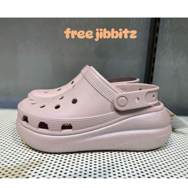 CROCS CRUSH CLOG SHIMMER ORIGINAL 100% ฟรี jibbitz+tote