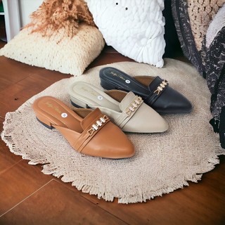Sandal Wanita Slop JOCELYN PATRICIA Jois Mule & Clog Hak Tahu 3 cm Model Kekinian