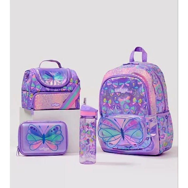 Smiggle Flutter Butterfly Backpack/bottle/pencil case/lunchbag/lunchbox