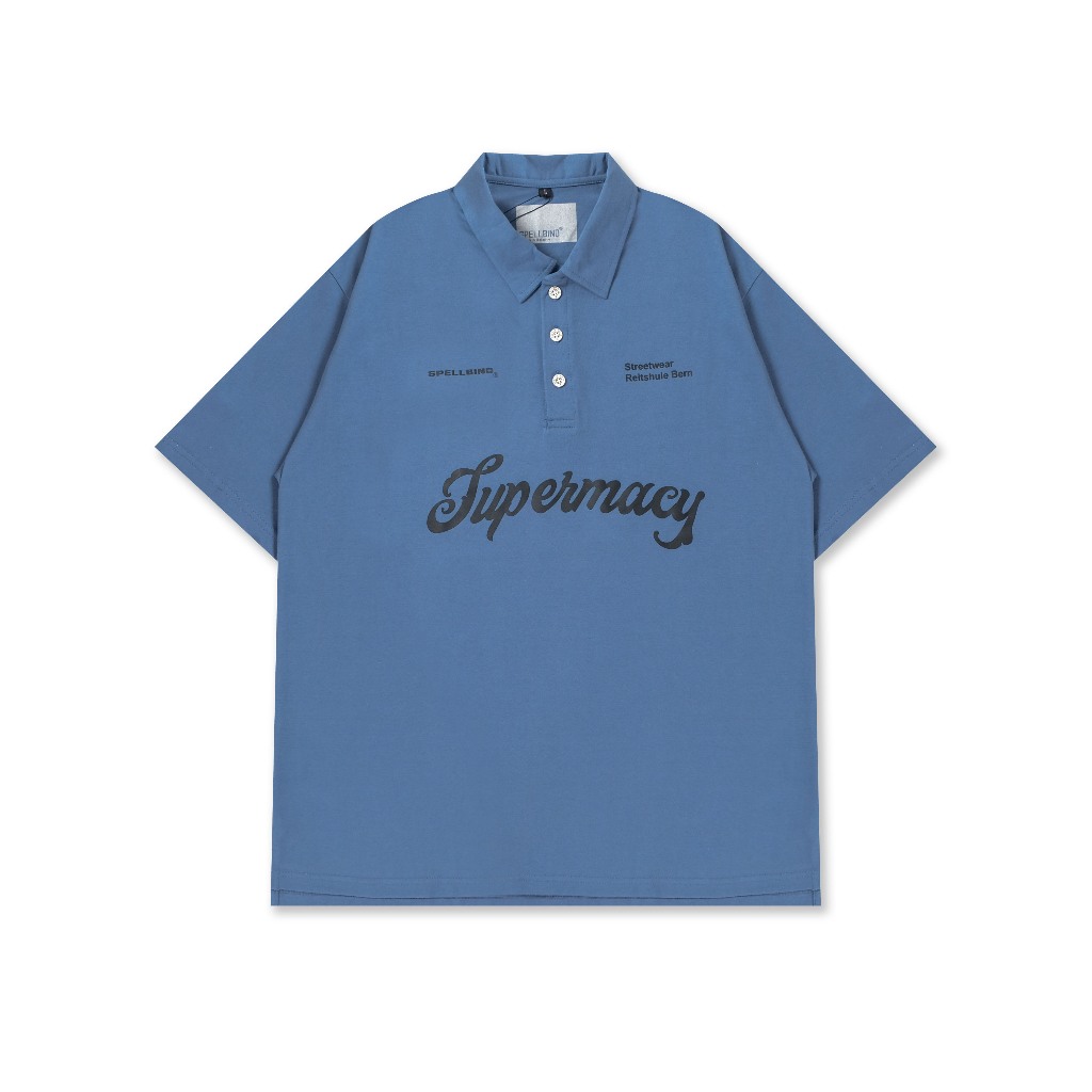 Spellbind Vintage Short Rugby Polo Shirt - Supermacy Steel Blue