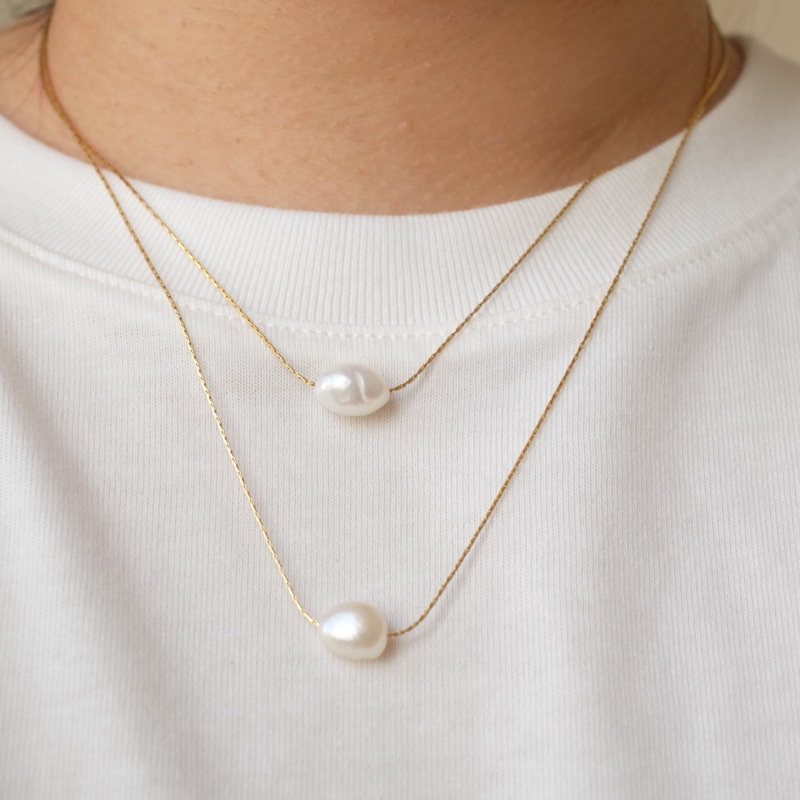 Ark.co - สร้อยคอ ALYSA TITANIUM | สร้อยคอชั้นมุกสแตนเลสเรียบง่ายหรูหรา