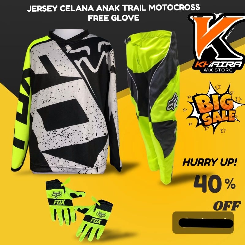 2024 ล่าสุด Motocross & Childrens Bike Trail Pants ฟรีถุงมือ