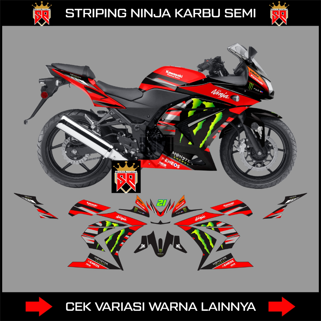 รูปลอก STRIPING KAWASAKI NINJA 250 คาร์บูเรเตอร์/STICKER NINJA คาร์บูเรเตอร์ 250R