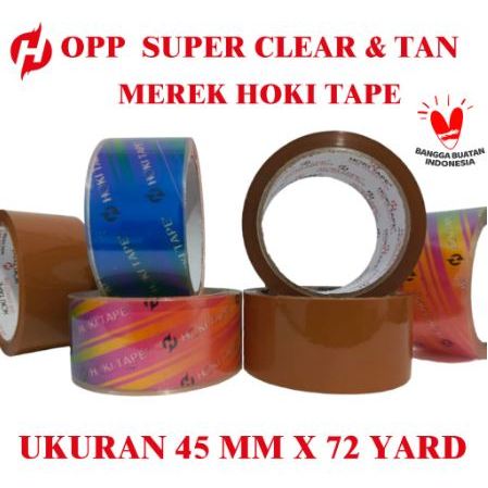 LUCKY CLEAR TAPE 45MMx72YARD / เทปสีน้ําตาล 45MM X 72YARD / ORIGINAL SUPER CLEAR OPP TAPE HOKI BRAND