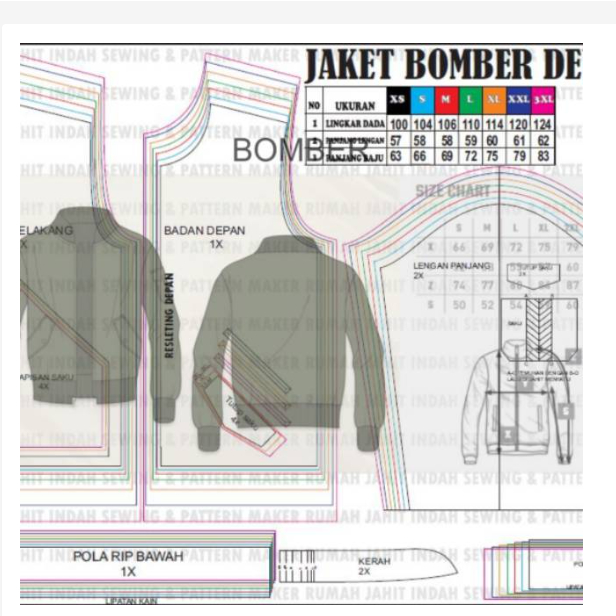 Adult BOMBER Jacket Tracing Pattern XS - 3XL Shirt Pattern Sewing Pattern