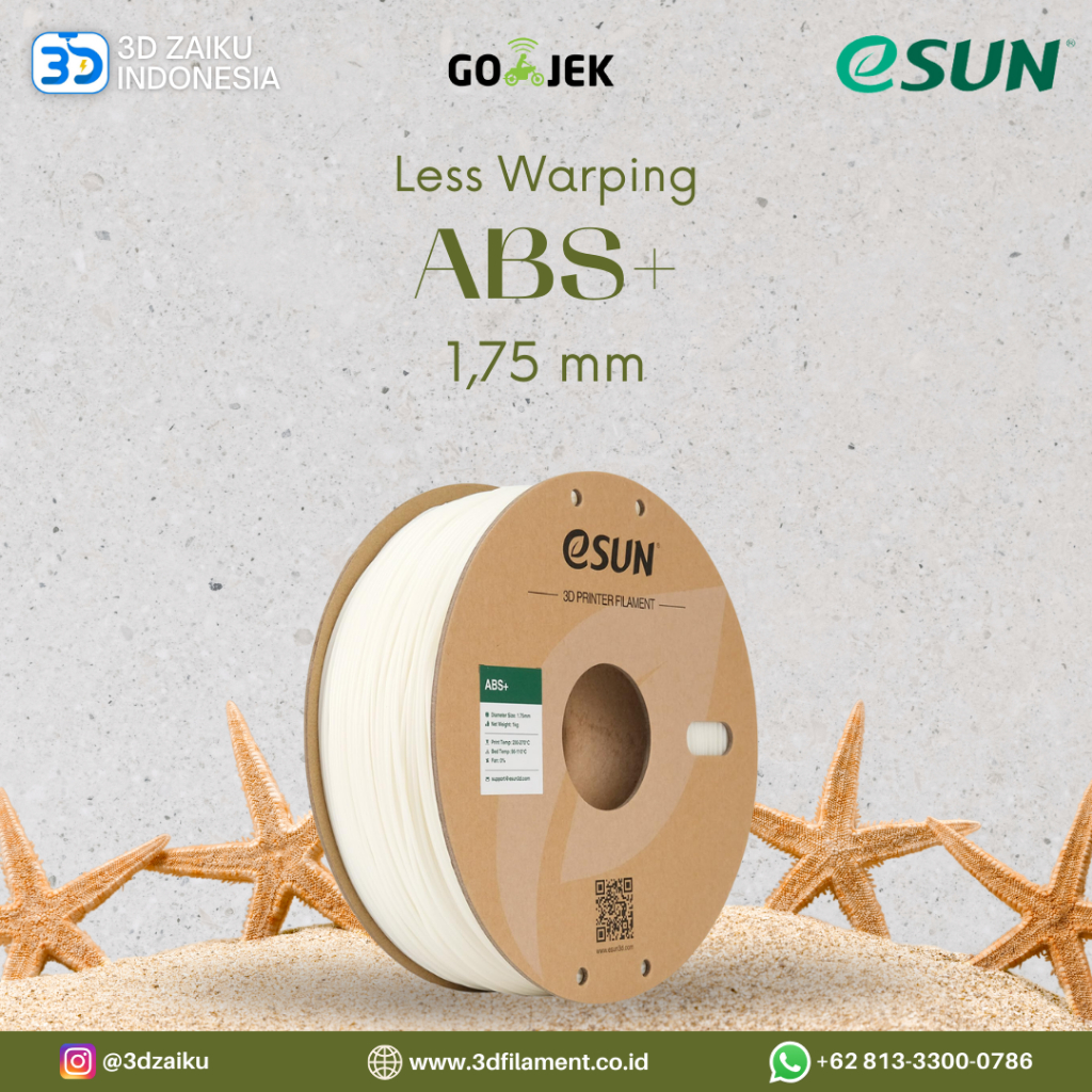 ESUN 3D พิมพ์เส้นใย Optimized ABS+ Filament 1.75 มม. Less Warping