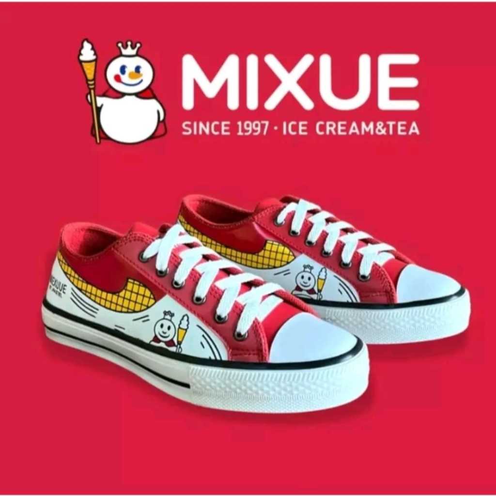 รองเท้าเด็กผู้ชาย Viral Ice Mixue รองเท้าผ้าใบน่ารัก