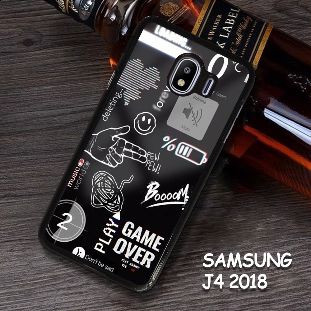 032 กรณี Samsung J4 2018 แฟชั่นล่าสุดกรณีปลอก Hp กรณี Softcase Hardcase กลับป้องกัน Hp Hardcase 2D G