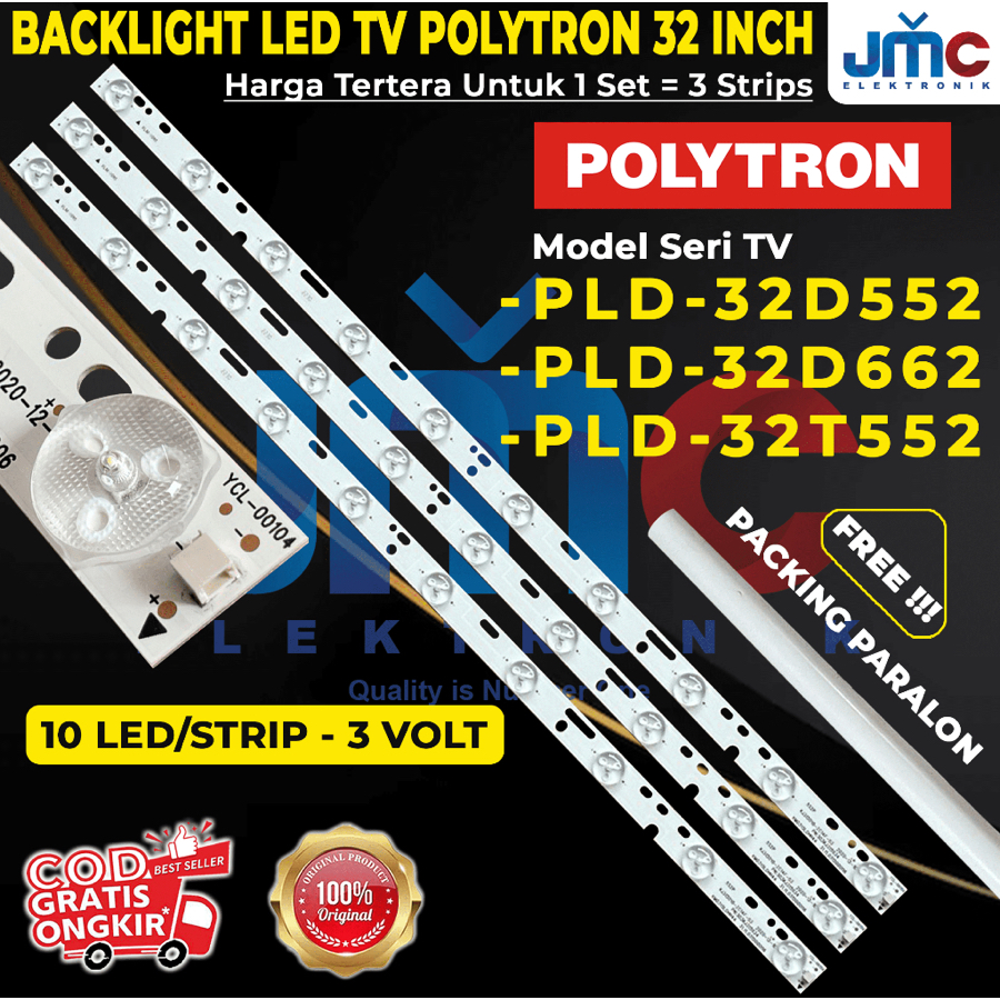 POLYTRON 32 นิ้ว LED TV BACKLIGHT PLD32D552 PLD32D662 PLD32T552 32D552 32D662 32T552 10K