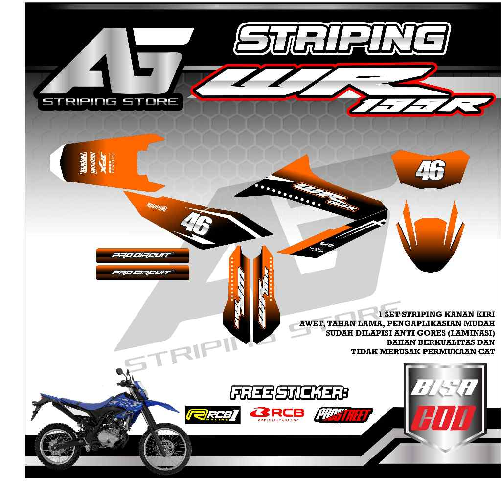 Striping WR155 R-STRIPING สติกเกอร์ Simple Standard Variation YAMAHA WR155R 03