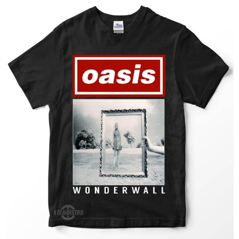 OASIS เสื้อยืดวง - WONDERWALL เสื้อยืดพรีเมี่ยม oasis britpop