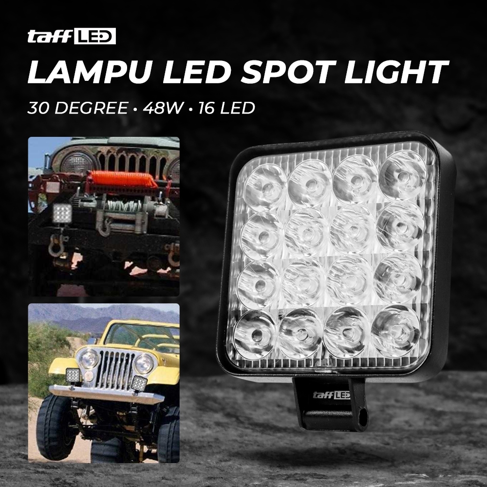 30 องศา IP68 Cool White 48W ฟลัดไลท์ LED รถยนต์ - D841 - สีดํา