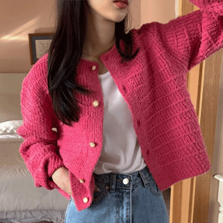 Cardigan Wanita Rajut Crop Premium Korean Style Lengan Panjang Kardigan Retro Terbaru Outer Knit