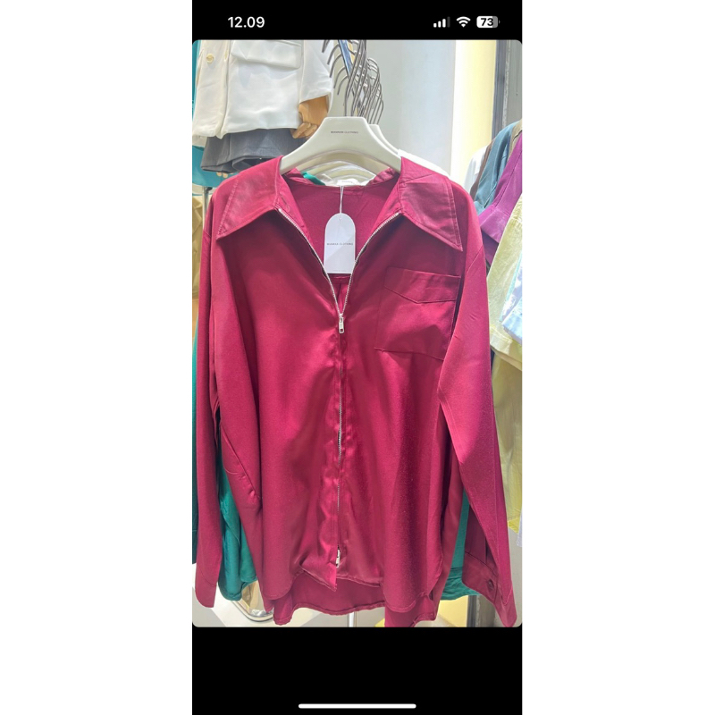 เสื้อ KEMEJA Wanwan ZIPPER MAROON