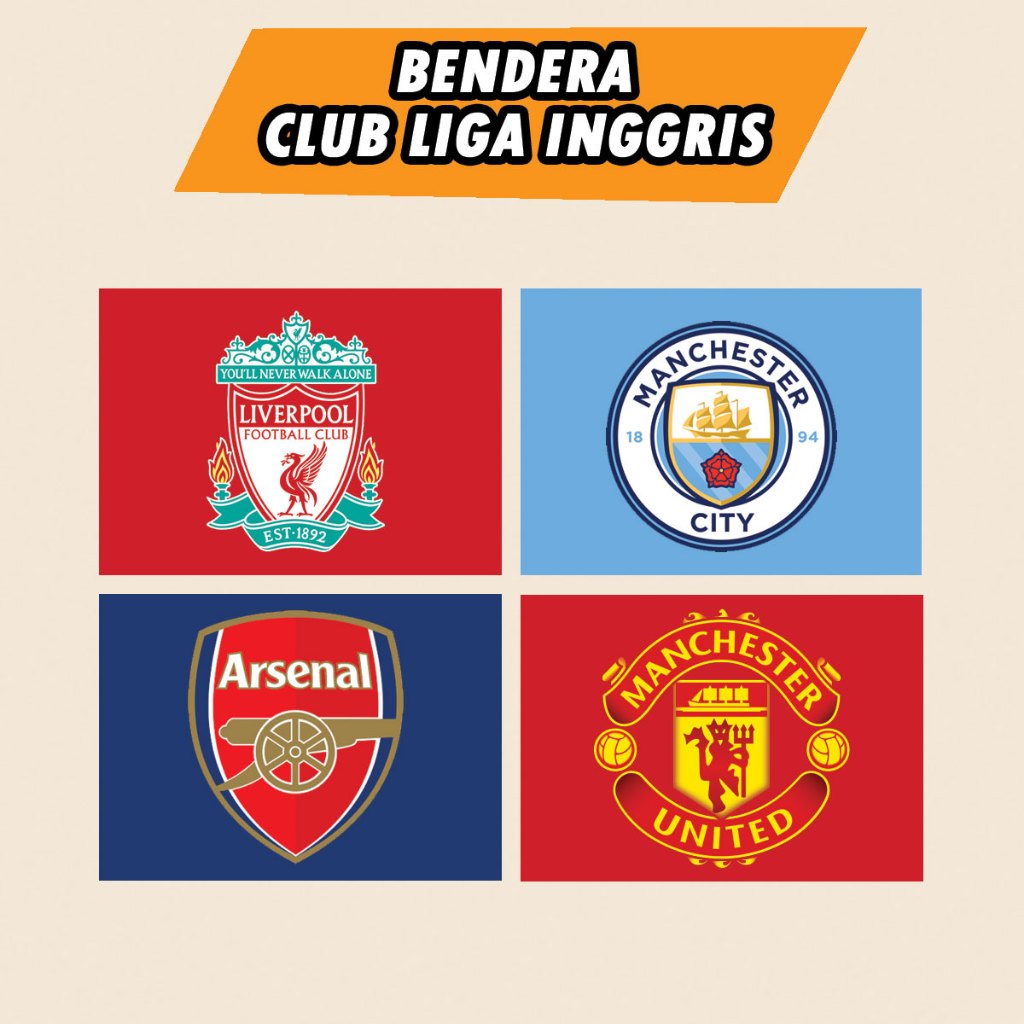 ธง European League CLub - แมนเชสเตอร์ ยูไนเต็ด / ซิตี้ / เชลซี / ลิเวอร์พูล / อาร์เซนอล / เรอัล มาดริด / บาร์เซโลน่า ฯลฯ
