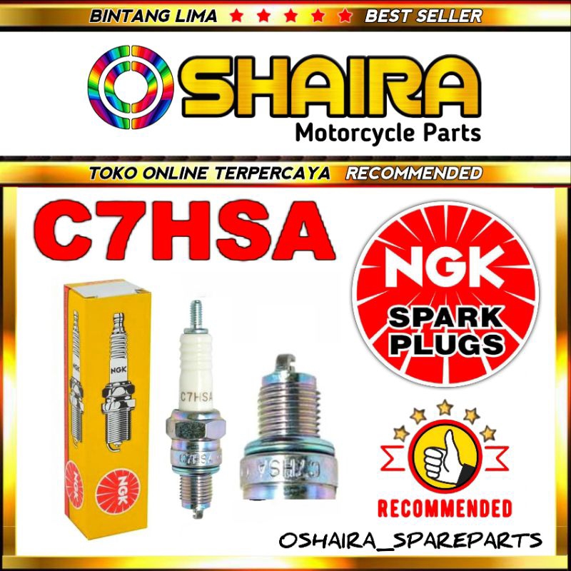 NGK C7HSA SPARK PLUG MIO/JUPITER Z/SMASH/SHOGUN/GRAND/VEGA/C7HSA SPARK PLUG C7HSA YAMAHA SPARK PLUG 