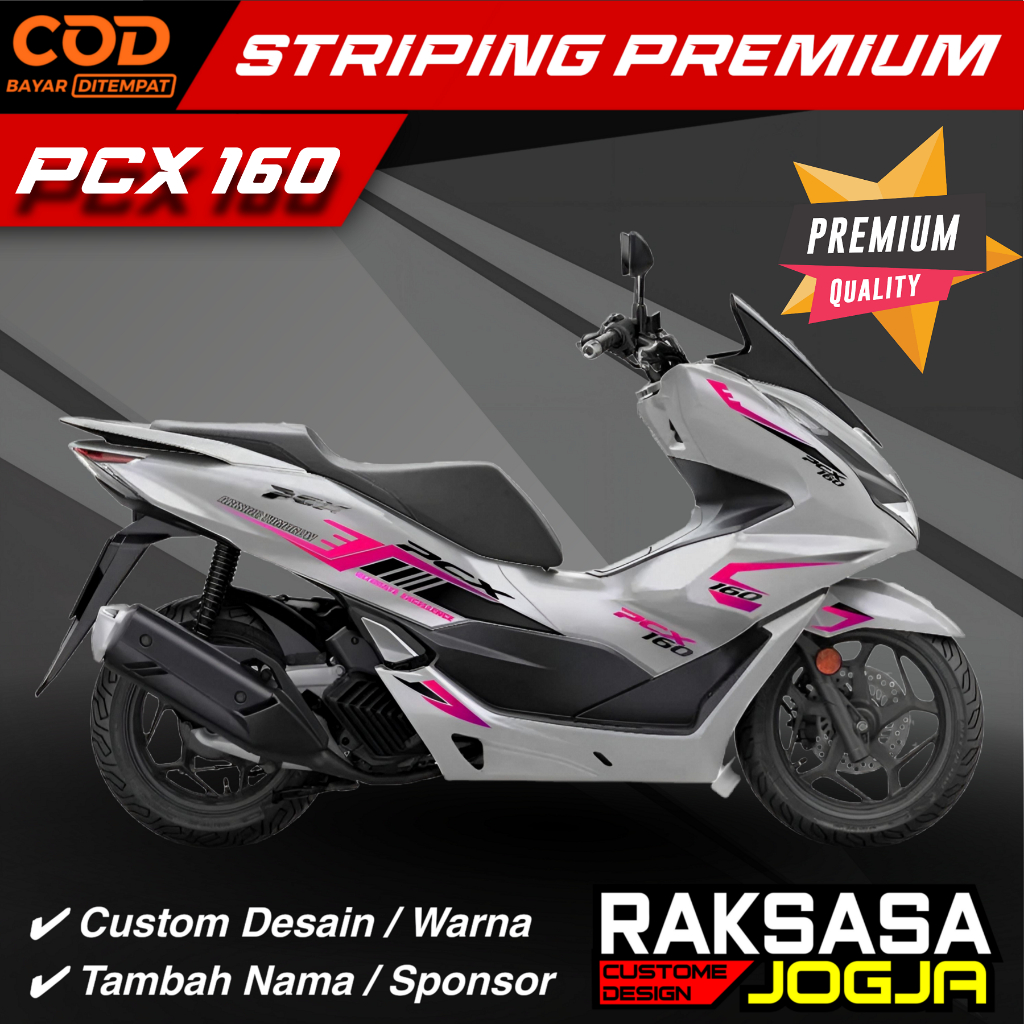 PREMIUM STRIPING PCX 160 CUSTOM คุณภาพสูงหลากหลาย / TRANSPARENT STRIPING PCX 160 - สติ๊กเกอร์ตัด HON