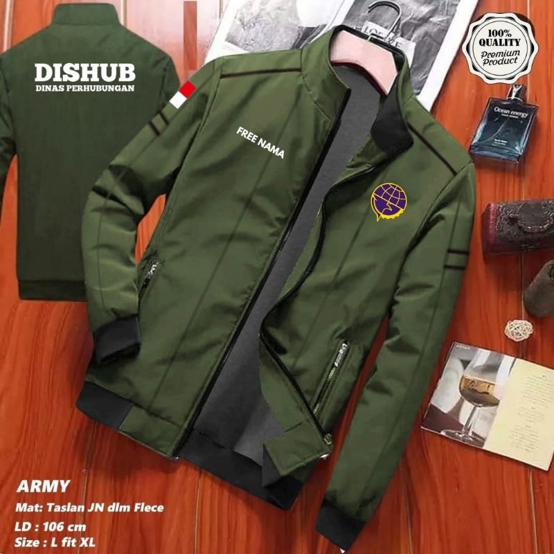 DISHUB JACKET ฟรีชื่อของ TRANSPORTATION SERVICE OUTDOOR WATERPROOF LATEST SCREEN PRINTING