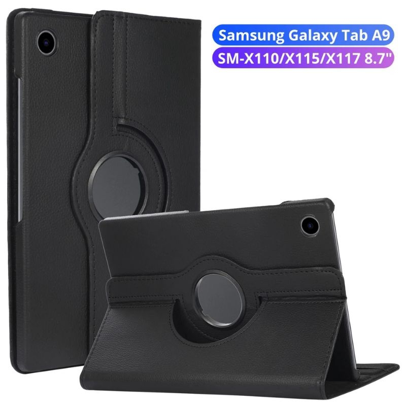 CASING SAMSUNG TAB A9 8.7 LTE X110 X115 CASE ROTARY FLIP COVER STANDING BOOK COVER PUTER 360