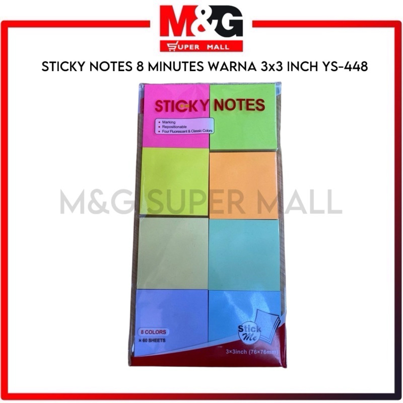 M&G Sticky Notes / Sticky Notes 8 สี 3x3 นิ้ว 480 Lbr YS-448